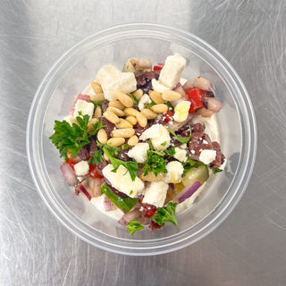 Greek Layered Hummus Dip with Veggies & Crackers