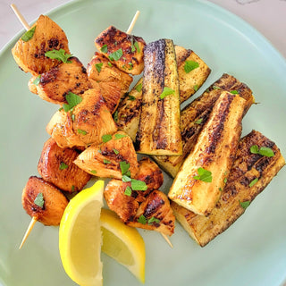 Meal Kit -Garlic Herb Chicken Skewers with Potato Salad and Grilled Zucchini