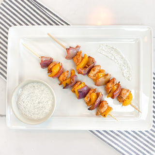 Meal Kit: Mediterranean Chicken Kebabs with Garlic Yogurt Sauce with Lemon Orzo or Quinoa Salad