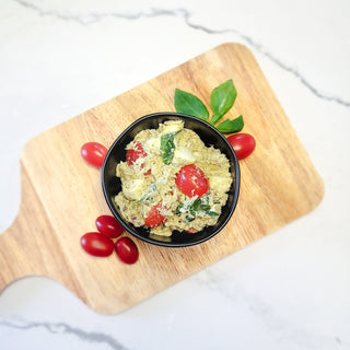 Pesto Caprese Chicken Salad with Reg or GF Crackers