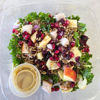Shaved Brussel Sprout Salad with Kale, Apples, and Roasted Turkey Breast
