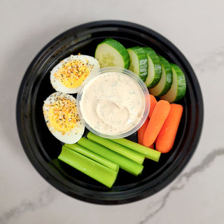 Veggies and Dip with Hard Boiled Egg