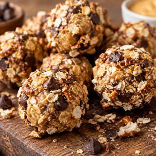 Peanut Butter Chocolate Pretzel Energy Bites