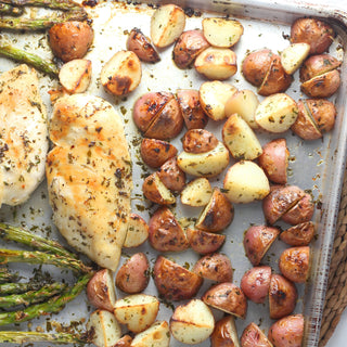 Macro Meal: Balsamic Marinated Chicken Breast with Roasted Potatoes and Asparagus