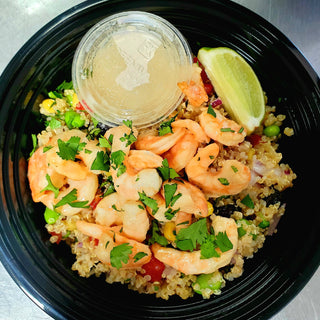 Garlic Honey Lime Shrimp with Cilantro Lime Quinoa Salad