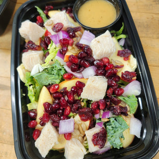 Shaved Brussel Sprout Salad with Kale, Apples, and Roasted Turkey Breast