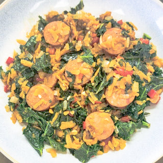 Sweet Potato Kale Hash Protein Bowl with Chicken Sausage or Tofu